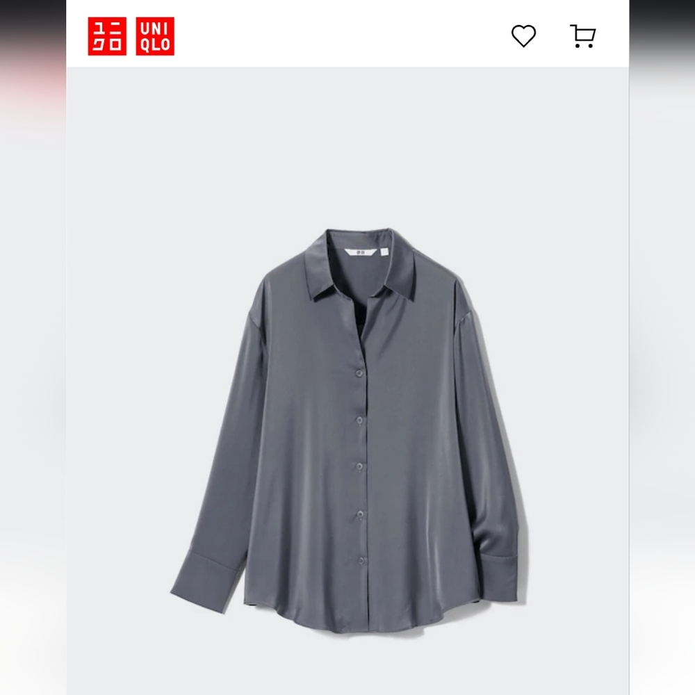 Uniqlo Satin Long Sleeve Blouse